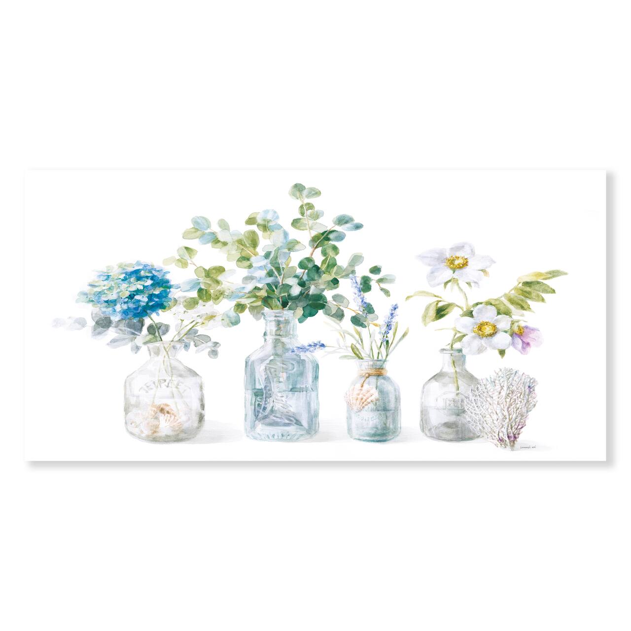 Designart - RW Beach Flowers I - Cottage Canvas Wall Art